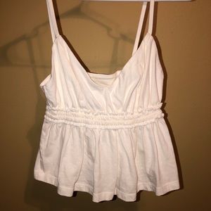 White peplum top